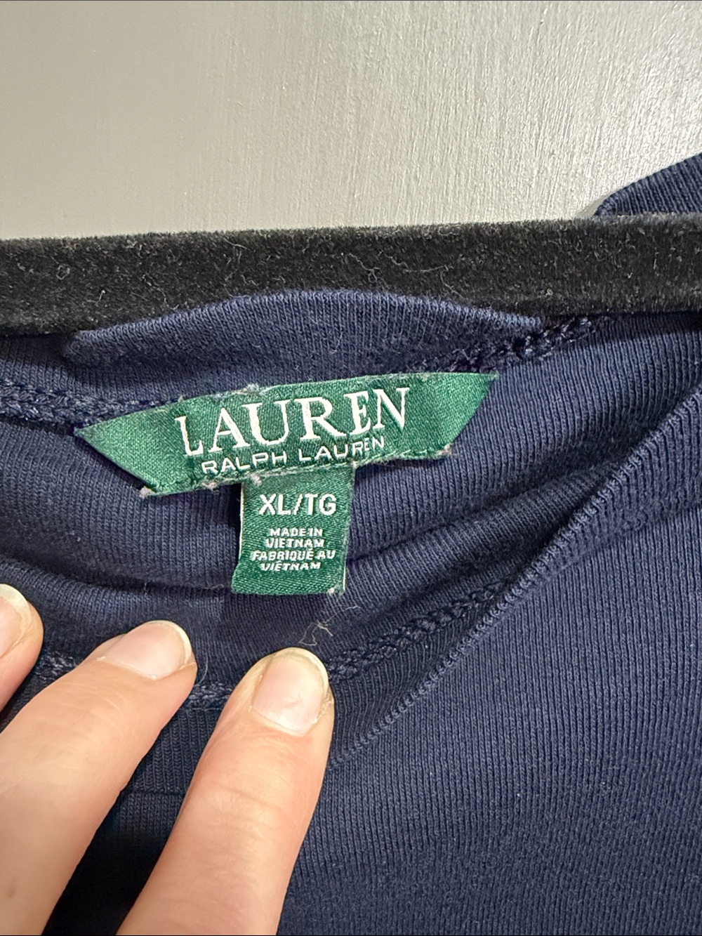 Lauren Ralph Lauren Navy Boatneck Short Sleeve Top - Picture 2 of 6